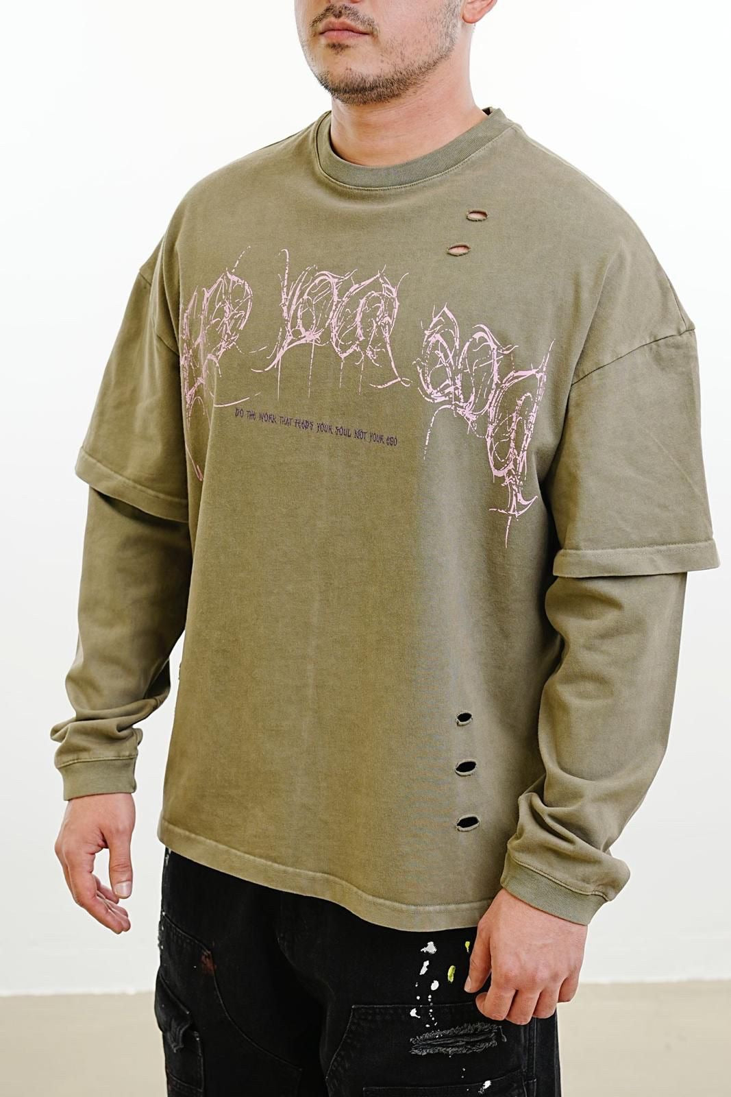 ANTHRACITE LONG SLEEVE IN KAHKI