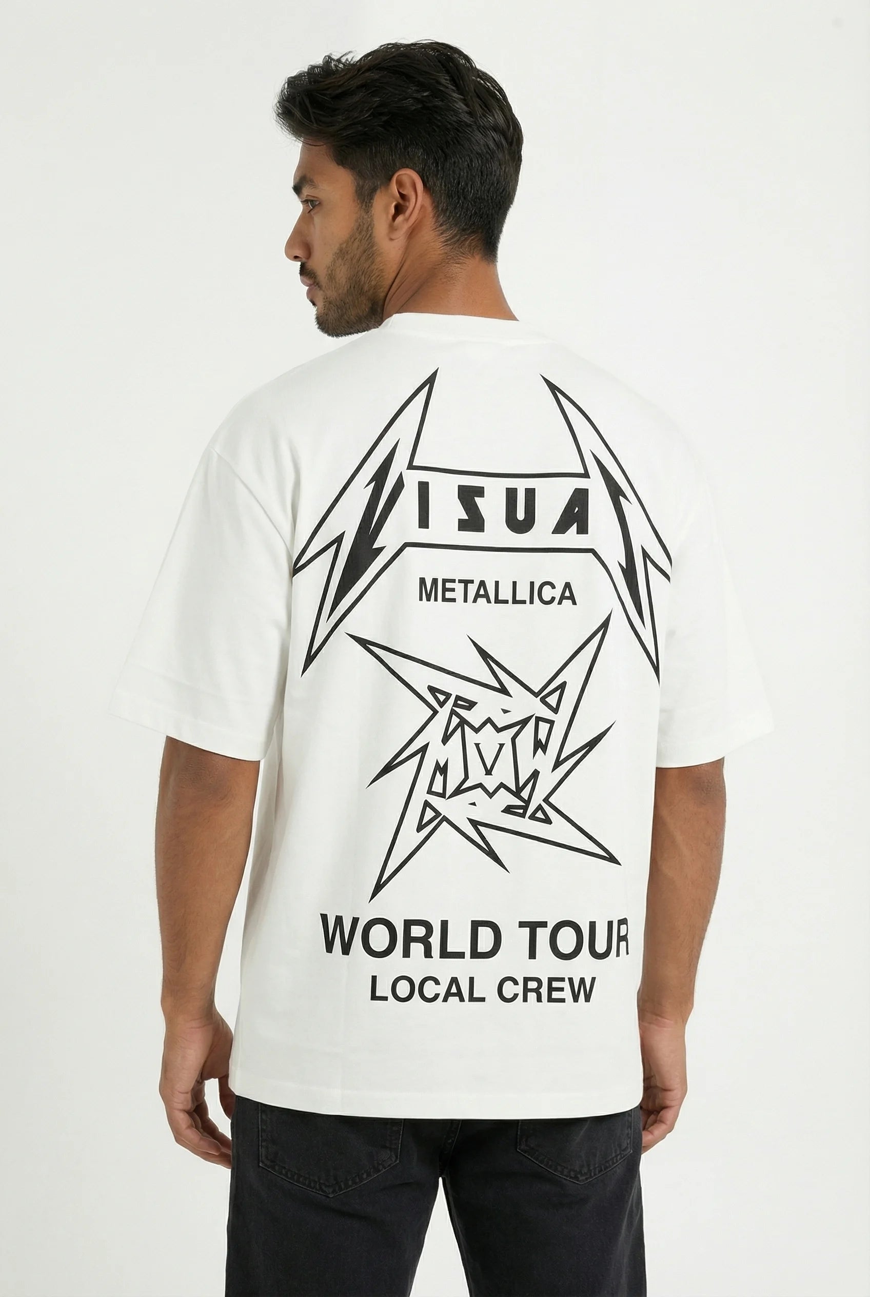 METALIC T SHIRT IN WHITE