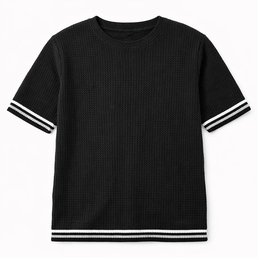 KNITTED T SHIRT IN BLACK | FILI SET