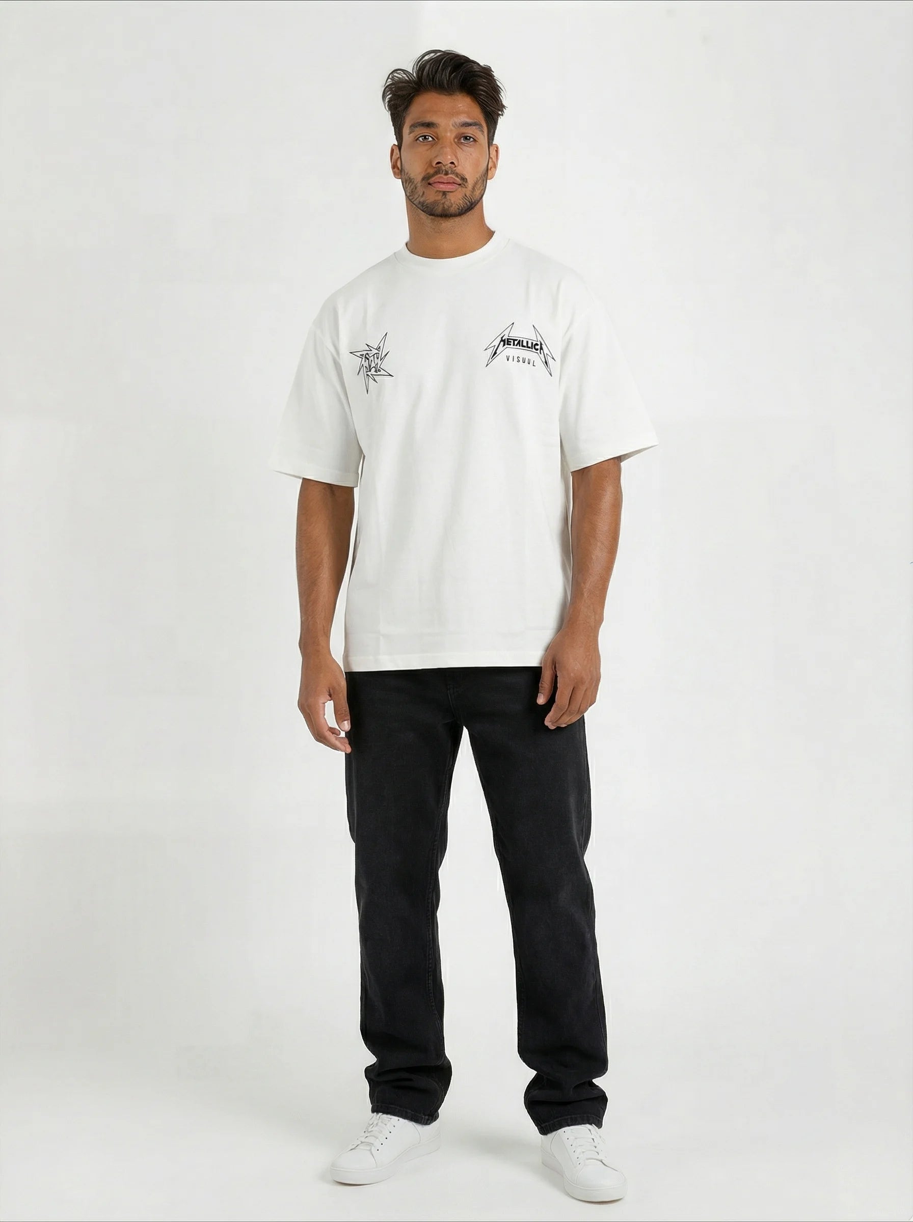 METALIC T SHIRT IN WHITE