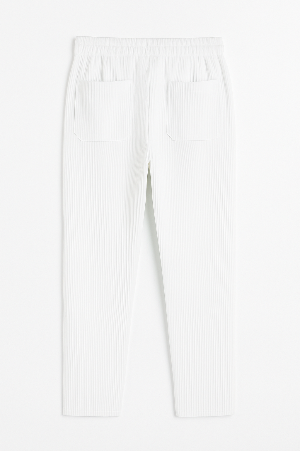 WHITE  WAFFLE LONG PANTS