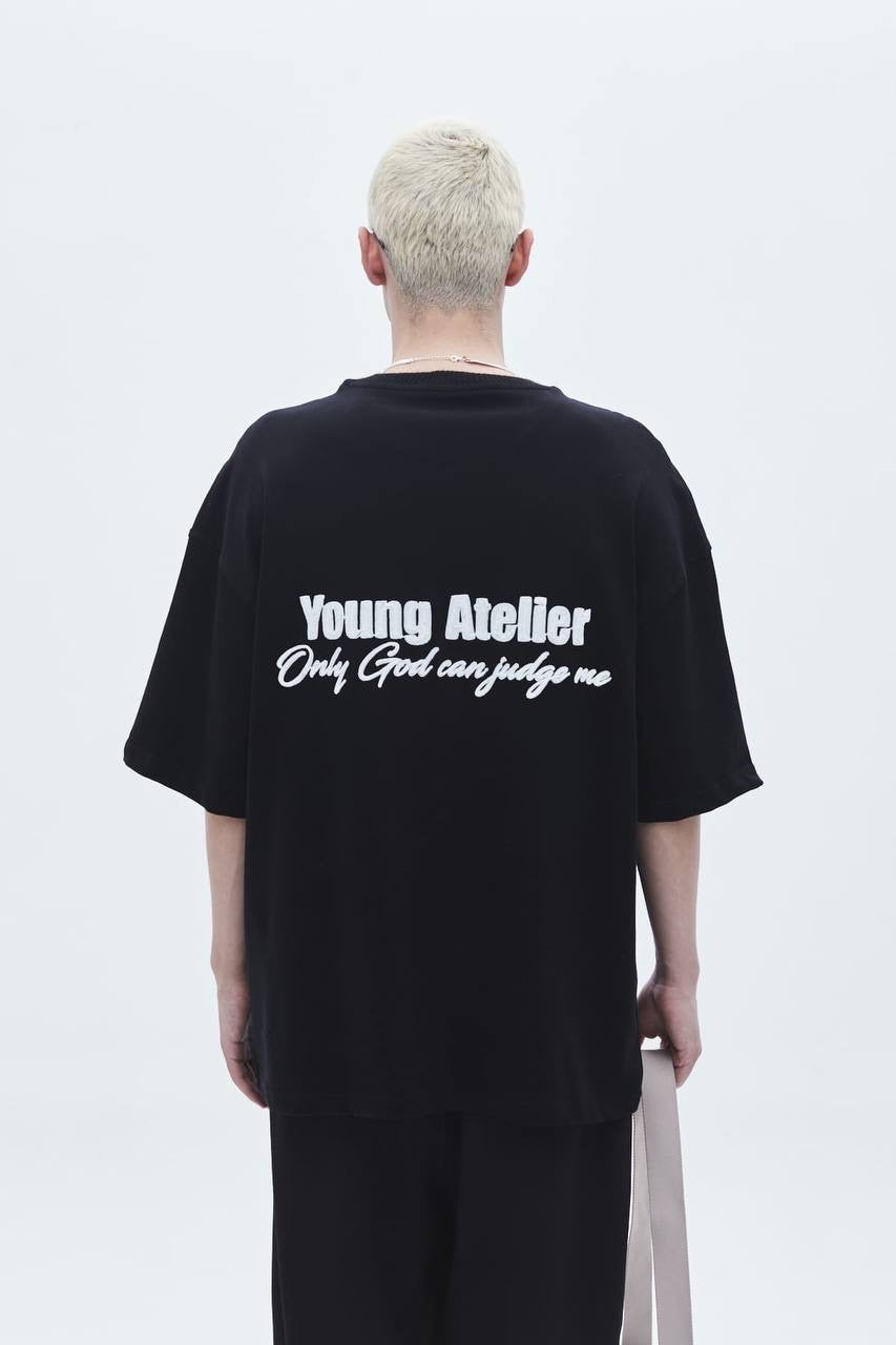 YOUNG ATELIER T SHIRT IN BLACK