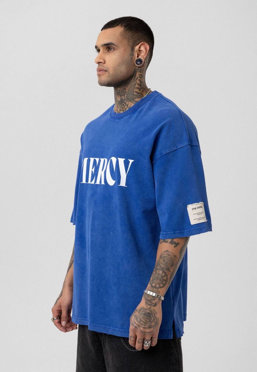 T SHIRT - MERCY BLUE