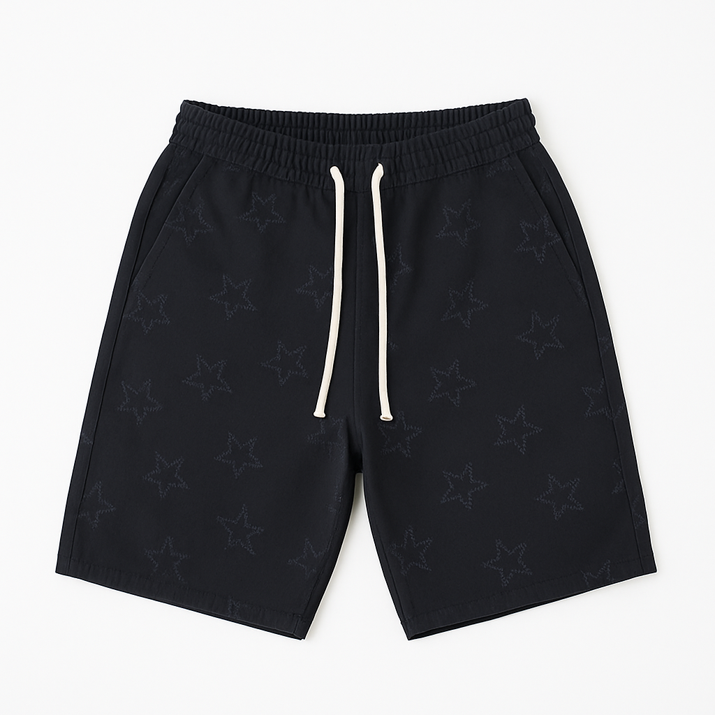 STAR JORTS IN BLACK