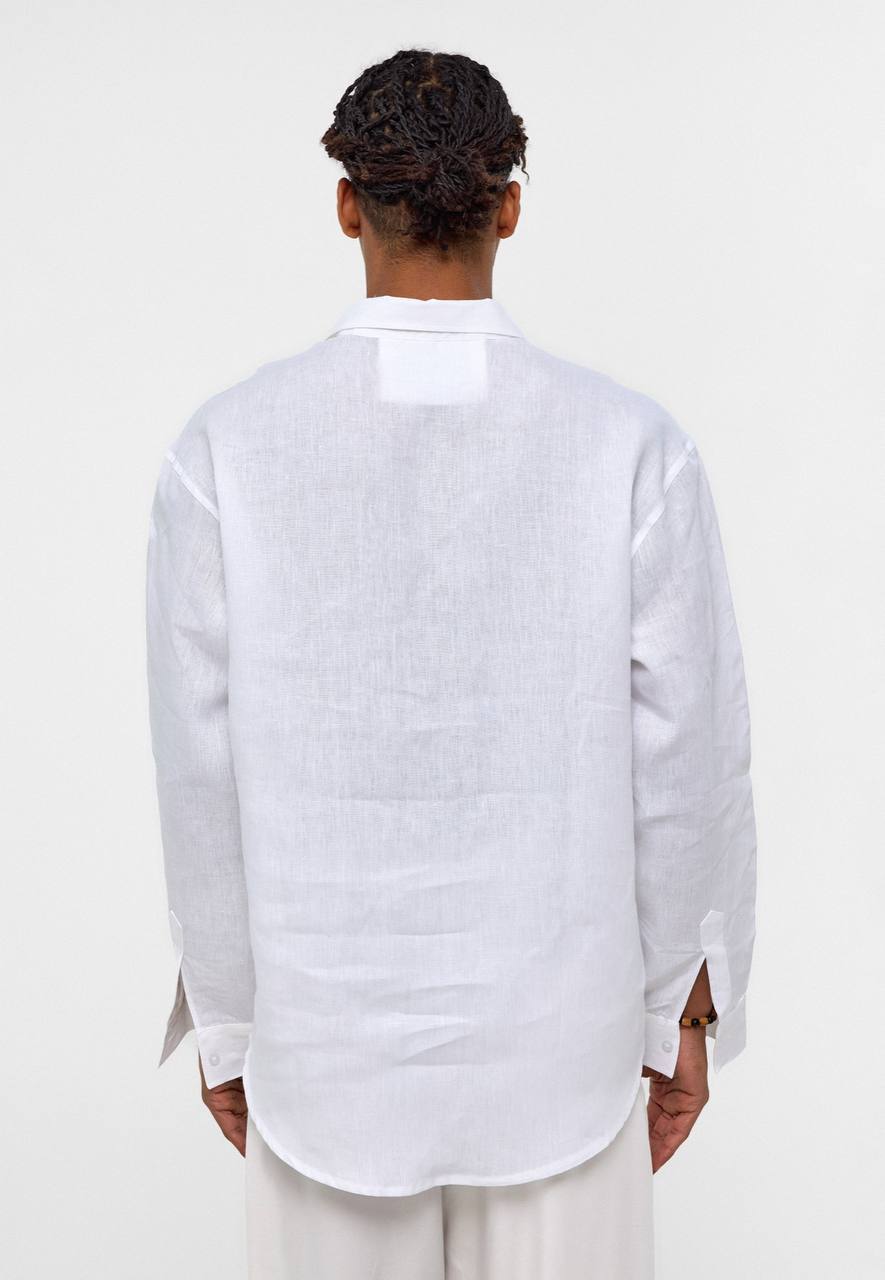 LINEN LONG SLEEVE IN WHITE