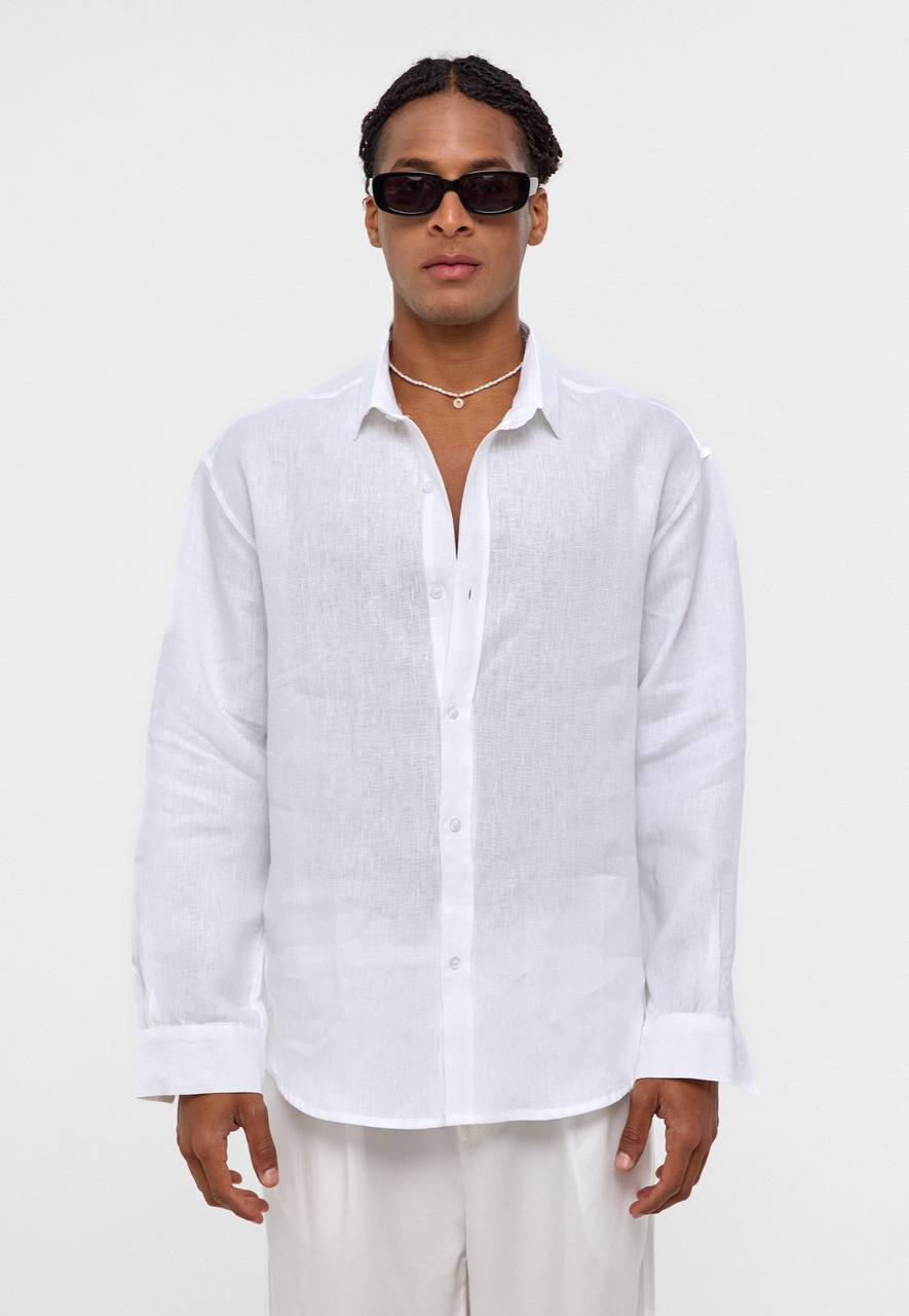 LINEN LONG SLEEVE IN WHITE